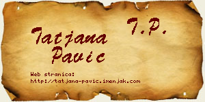 Tatjana Pavić vizit kartica
